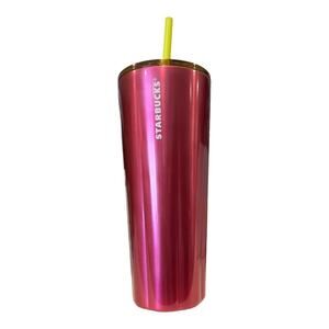Starbucks Summer Stainless Steel Petunia Cold Cup Venti 24oz Fuchsia Tumbler